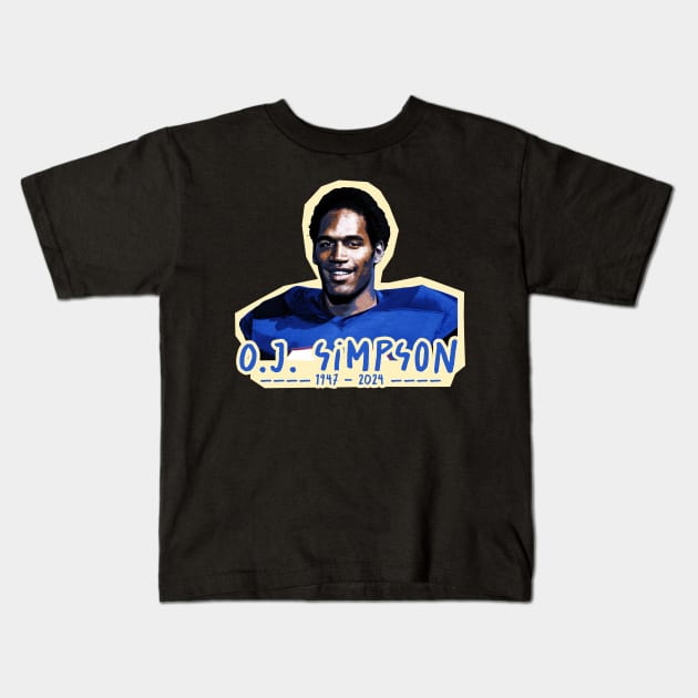 oj simpson 1947 - 2024 Kids T-Shirt by Colana Studio